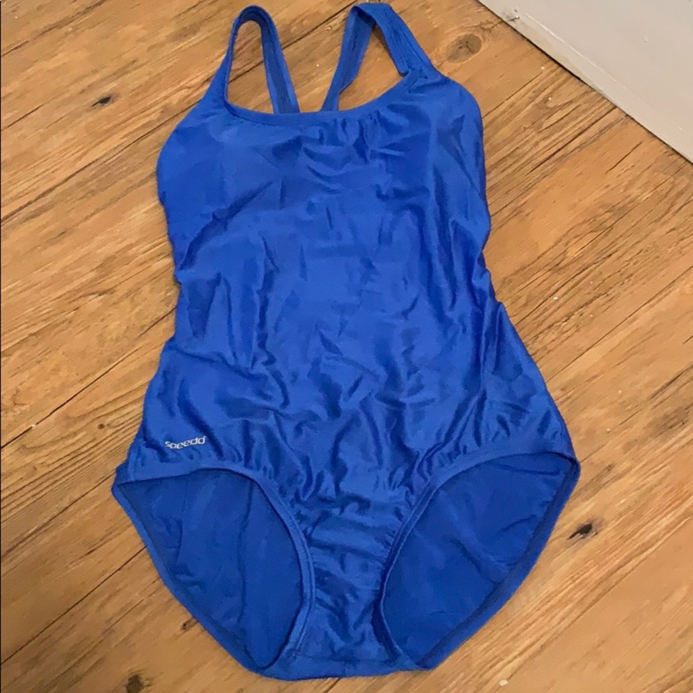 Blue Speedo 1-piece swim suit